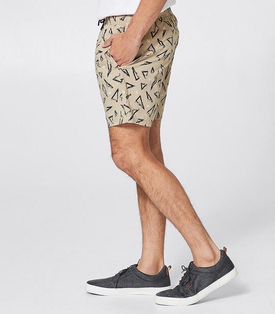 Volley Shorts - Grey Triangle Print