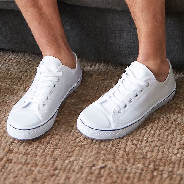 canvas shoes in white