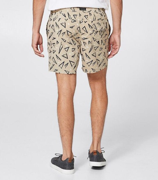 Volley Shorts - Grey Triangle Print