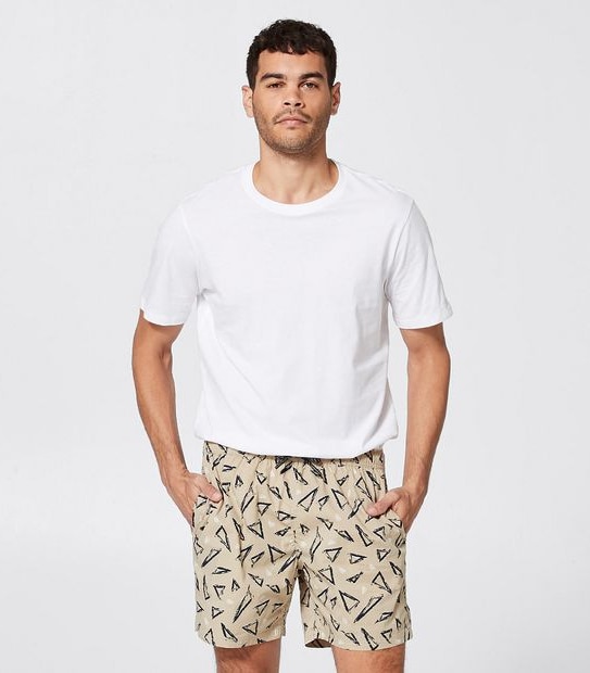 Volley Shorts - Grey Triangle Print