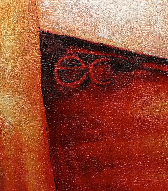Abstract Wall Canvas 90 x 90cm - Red 2 of 2