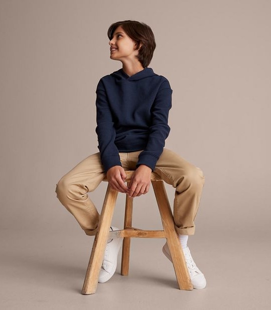 Waffle Long Sleeve Hooded Top