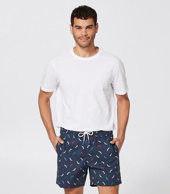 Volley Swim Shorts - Black Squiggle Print