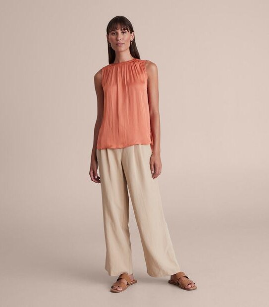 Preview Pleat Neck Tank Top