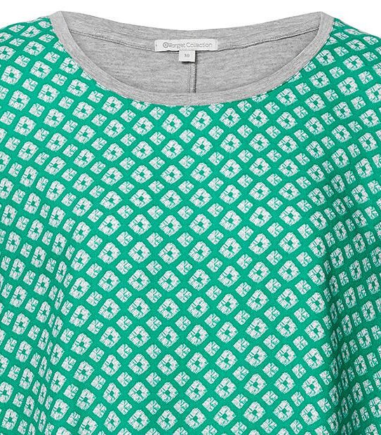 Woven Print Top - Green