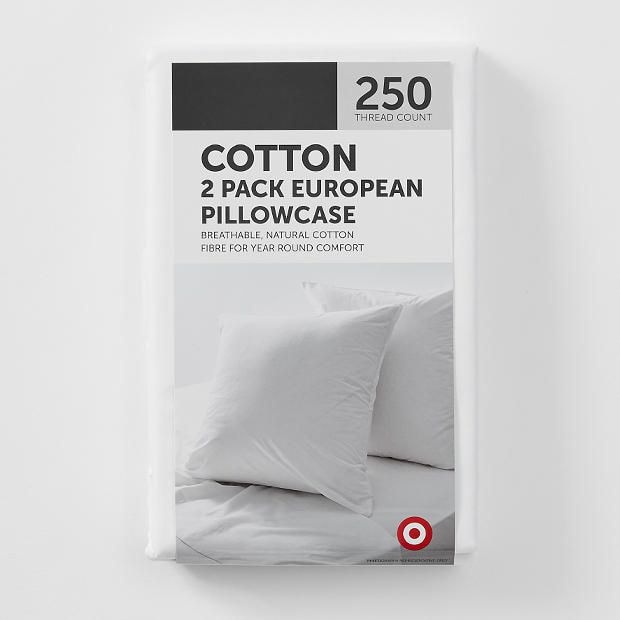 Target 2 Pack 250 Thread Count Cotton European Pillowcases White