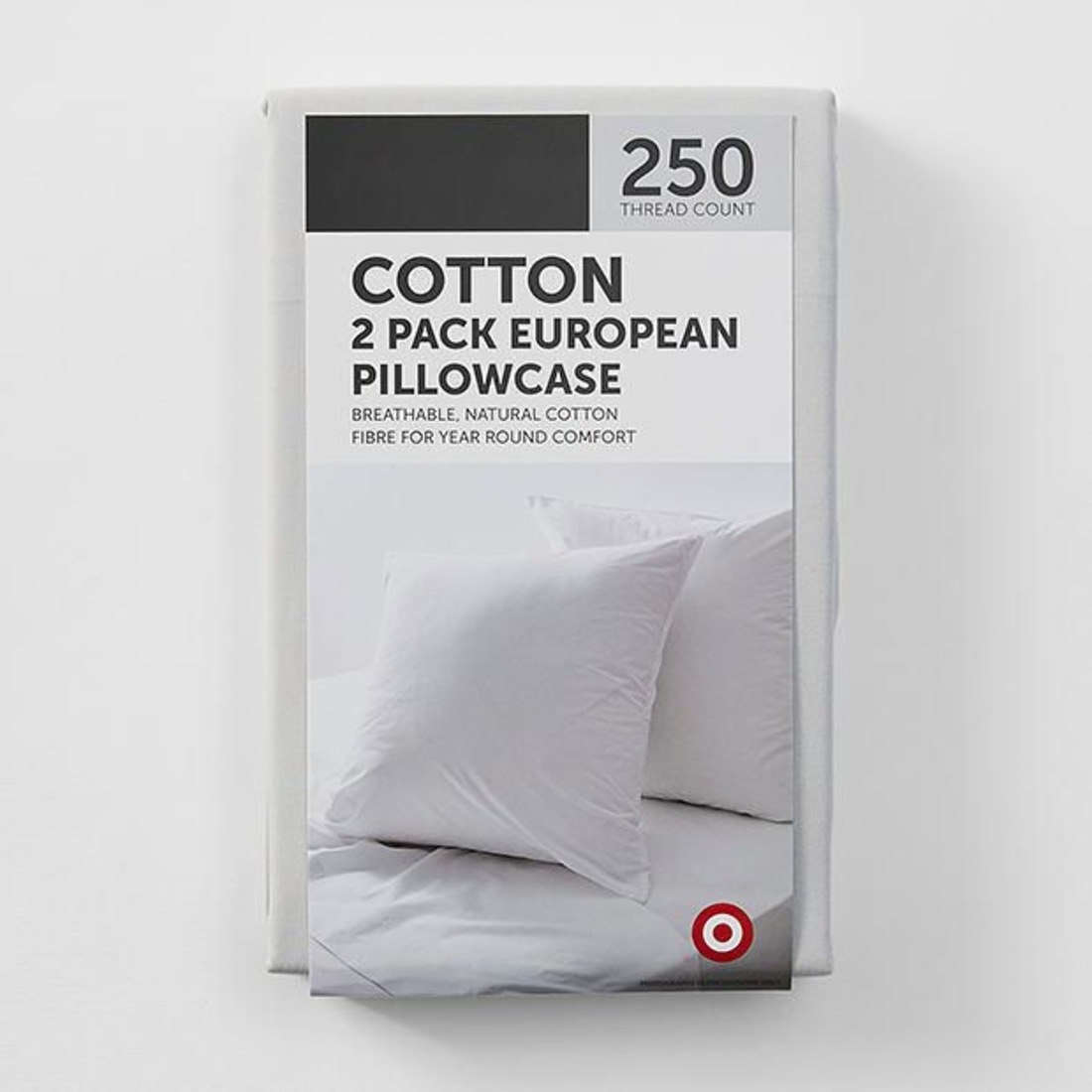 Target 2 Pack 250 Thread Count Cotton European Pillowcases White