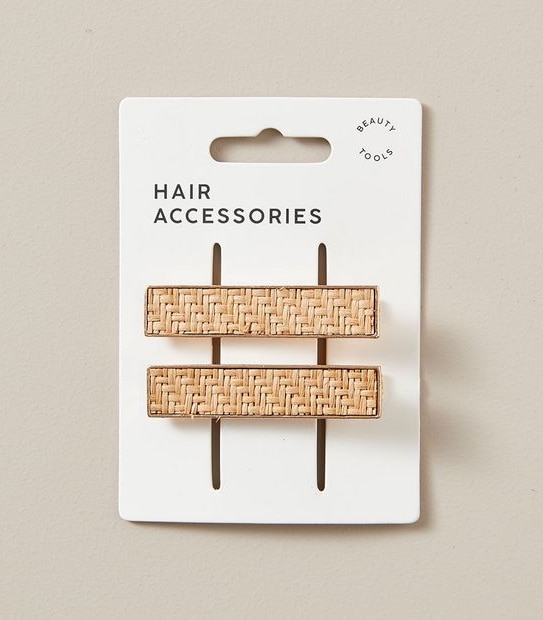 2 Pack Metal Hair Clips - Natural