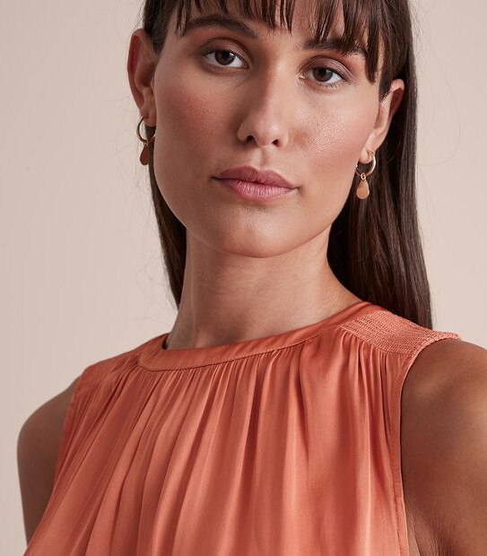 Preview Pleat Neck Tank Top
