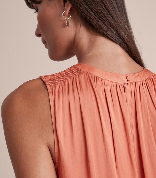 Preview Pleat Neck Tank Top