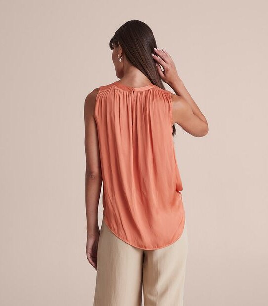 Preview Pleat Neck Tank Top