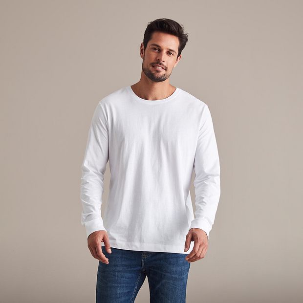 long sleeve white t shirt mens