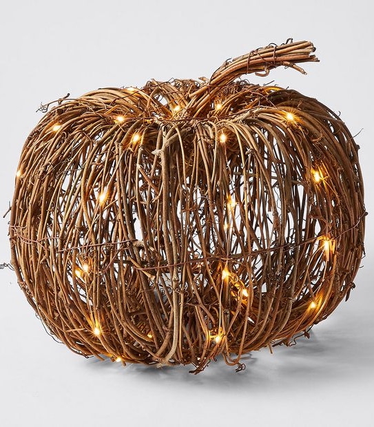 Halloween Rattan Pumpkin With Lights