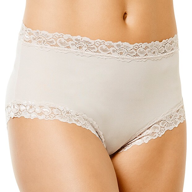Microfibre Lace Full Briefs - Dusty Pink Microfibre Lace Full Briefs - Dusty Pink