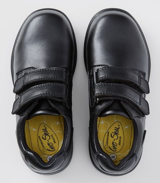 Gro Shu Twin Tab Leather School Shoe