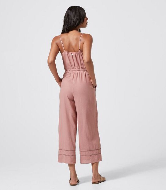 Piping Hot Linen Blend Sleeveless Cropped Jumpsuit