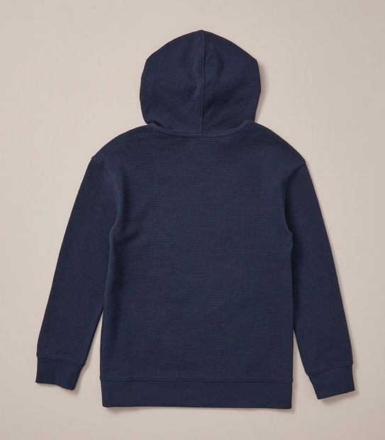 Waffle Long Sleeve Hooded Top