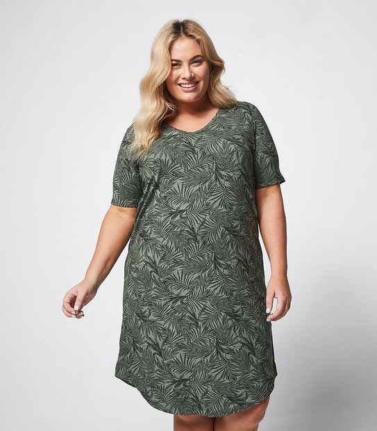 Belle Curve Printed T-Shirt Dress