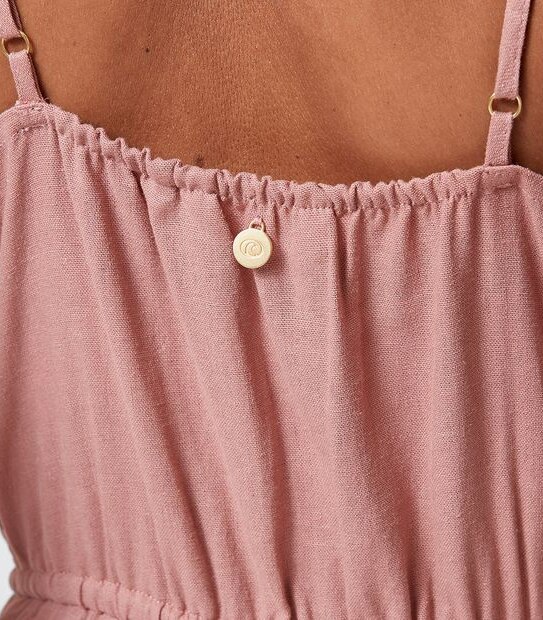 Piping Hot Linen Blend Sleeveless Cropped Jumpsuit