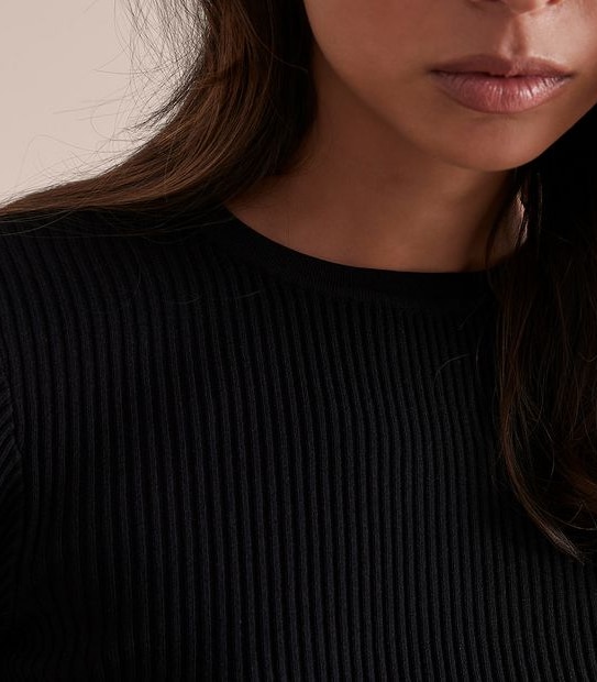 Preview Elbow Sleeve Rib Knit Top