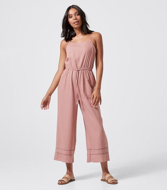 Piping Hot Linen Blend Sleeveless Cropped Jumpsuit