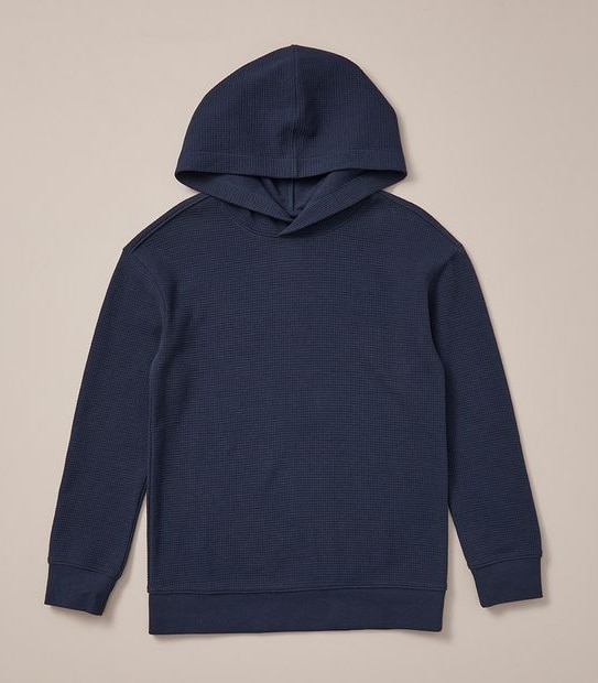 Waffle Long Sleeve Hooded Top