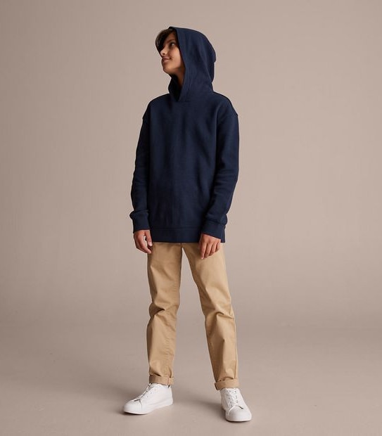 Waffle Long Sleeve Hooded Top