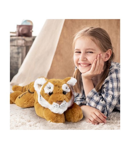 FAO Schwarz - Toy Plush Lying Tiger 15"