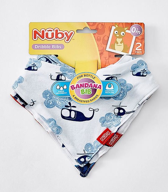 Nûby&trade; 2 Pack Bandana Dribble Bibs