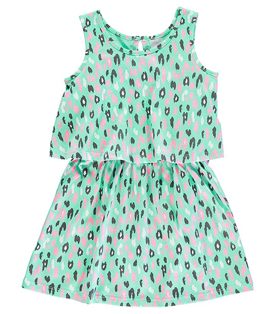 Girls' Animal Print Tiered Dress