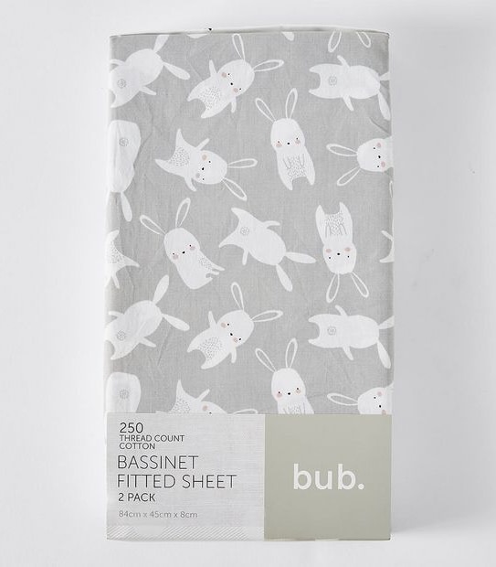 2 Pack Fitted Bassinette Sheets - Little Friends
