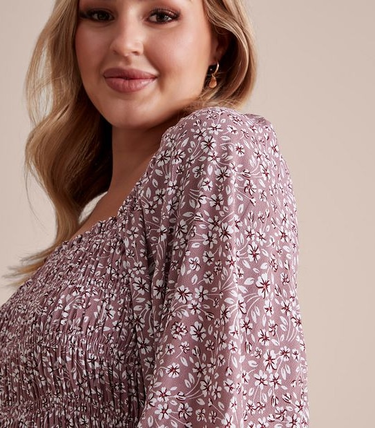 Dannii Minogue Petites Square Neck Shirred Blouse