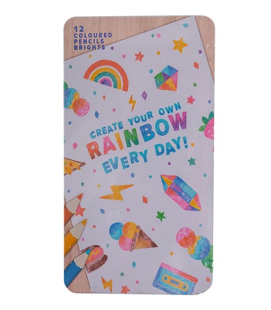 12 Pack Coloured Pencils in Tin - Brights