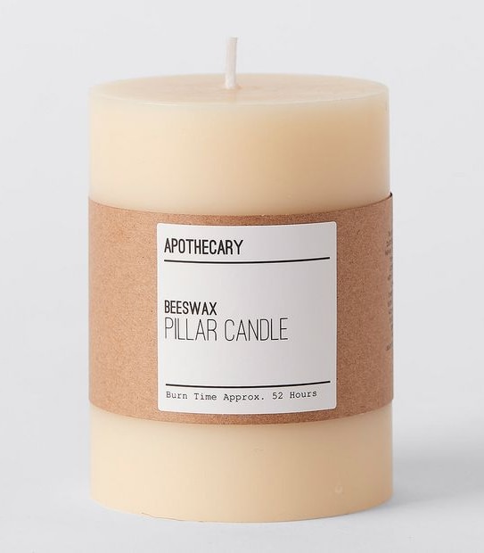 Apothecary Bees Wax Pillar Candle - Small