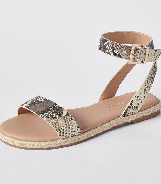 Miami Flat Espadrille Sandals - Snake Print