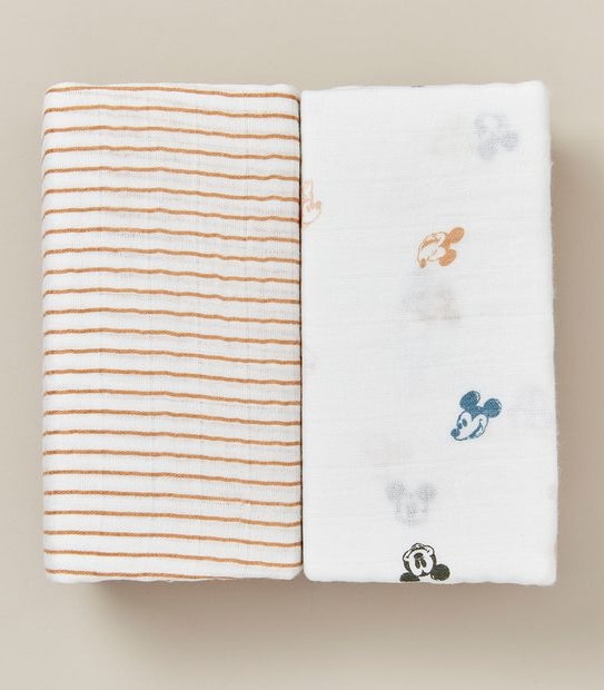 2 Pack Disney Bamboo Muslin Wraps