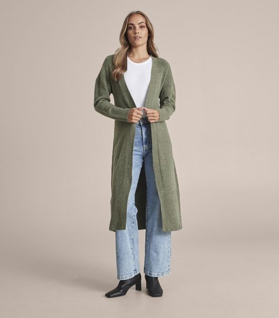 Rib Detail Longline Cardigan