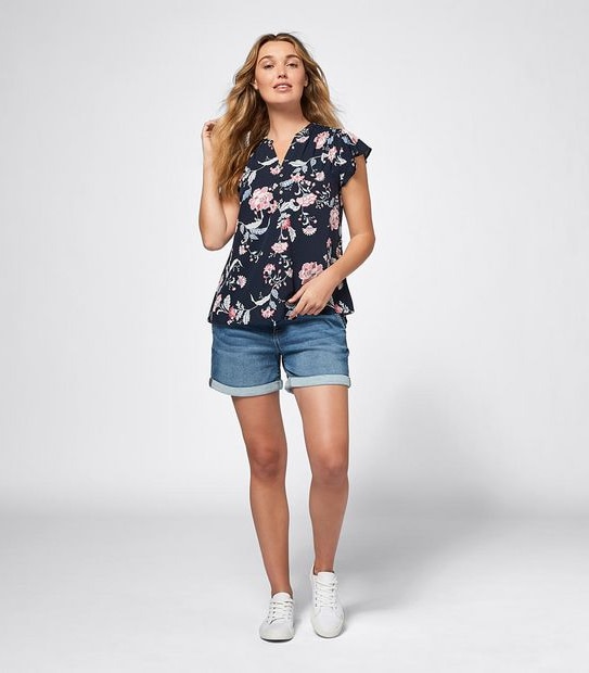Floral Rosie Flutter Sleeve Blouse