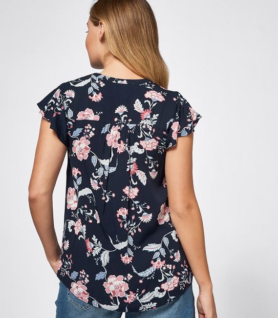 Floral Rosie Flutter Sleeve Blouse