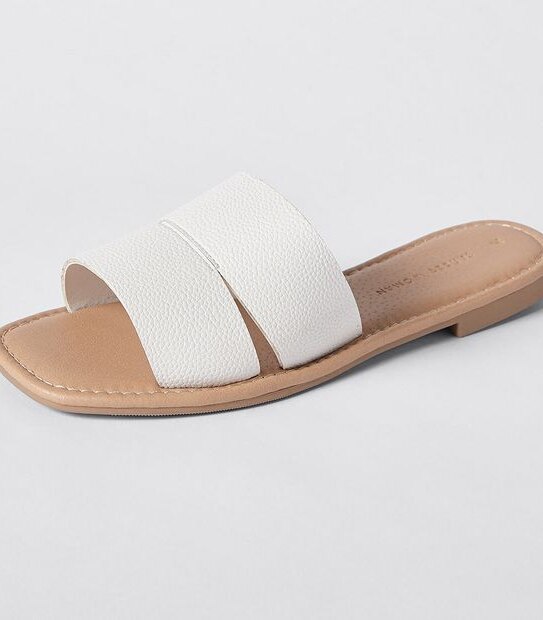 Maldives Flat Slide Shoes - White