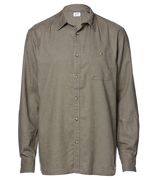 Long Sleeve Linen Shirt - Brown