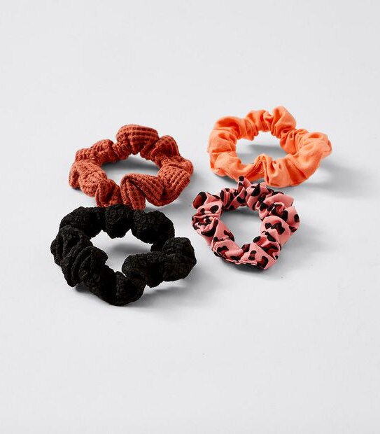 4 Pack Leopard Mini Scrunchies