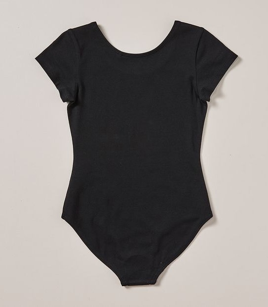 Cap Sleeve School Dance Leotard - Black