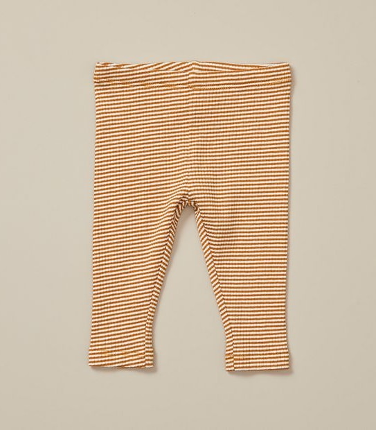 Baby Organic Cotton Rib Stripe Leggings