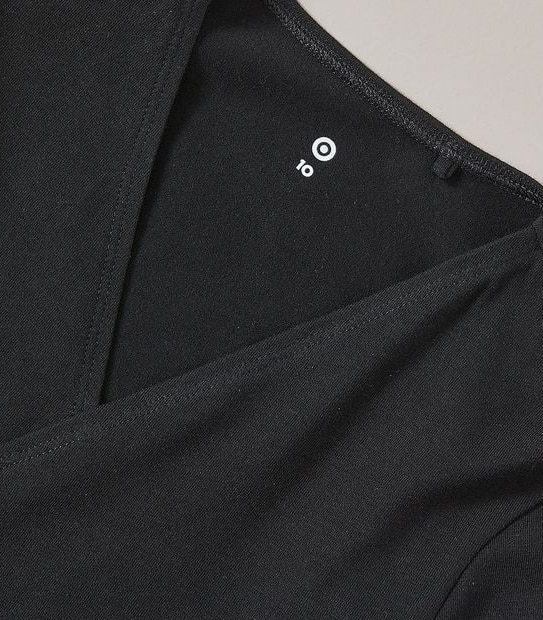 Long Sleeve Crossover Top - Black