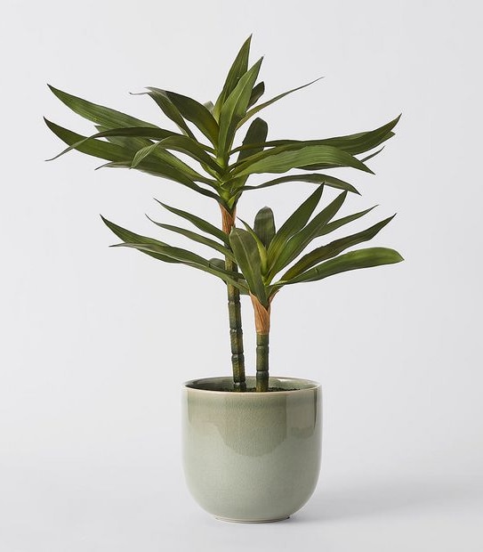 Faux Two Tier Succulent Plant in Ceramic Vase