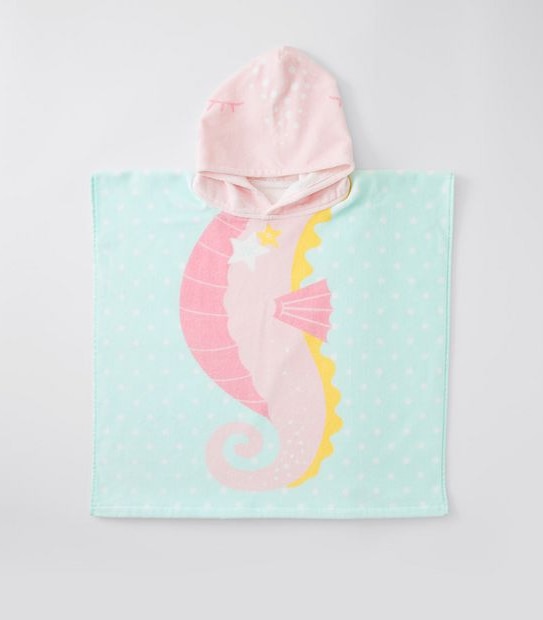 Kids Hooded Towel - Seahorse