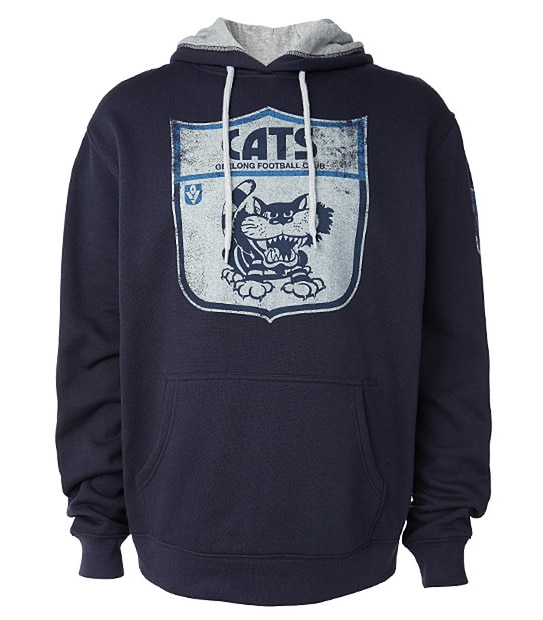 Men's AFL Retro Hooded Jumper - Geelong Cats