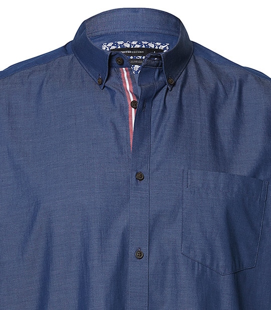 Short Sleeve Tailored Fit Shirt - Indigo