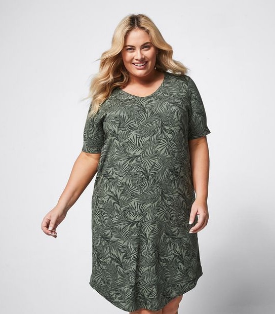Belle Curve Printed T-Shirt Dress
